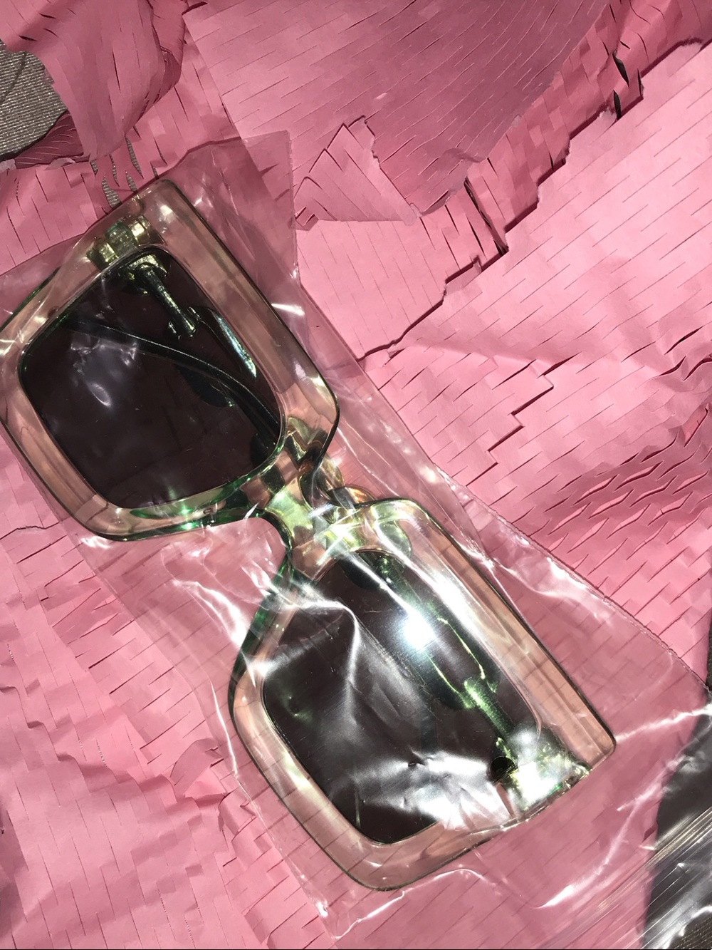 Clear Green Frame with Green Tint Women's Sunglasses